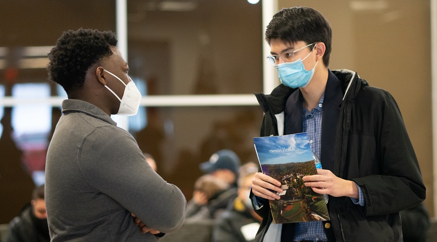 two students on a visit tour